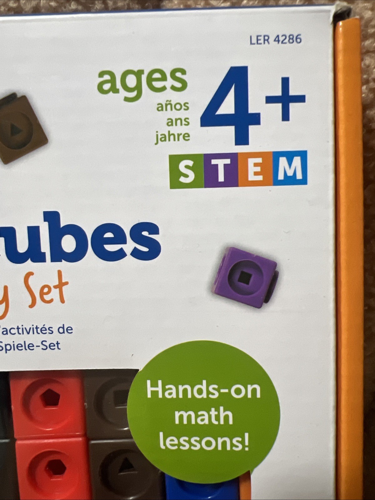 Learning Resources MathLink Cubes 115 pcs STEM Math Activity Set Counting 4+