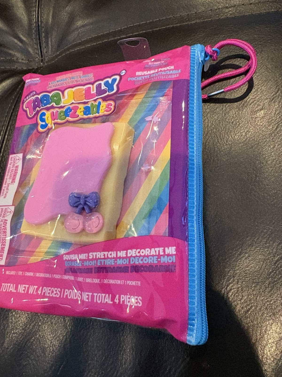 Taba Scented Pink Jelly Squishy Tart Toy DIY Decor Set Pouch 3″ x 2″ New