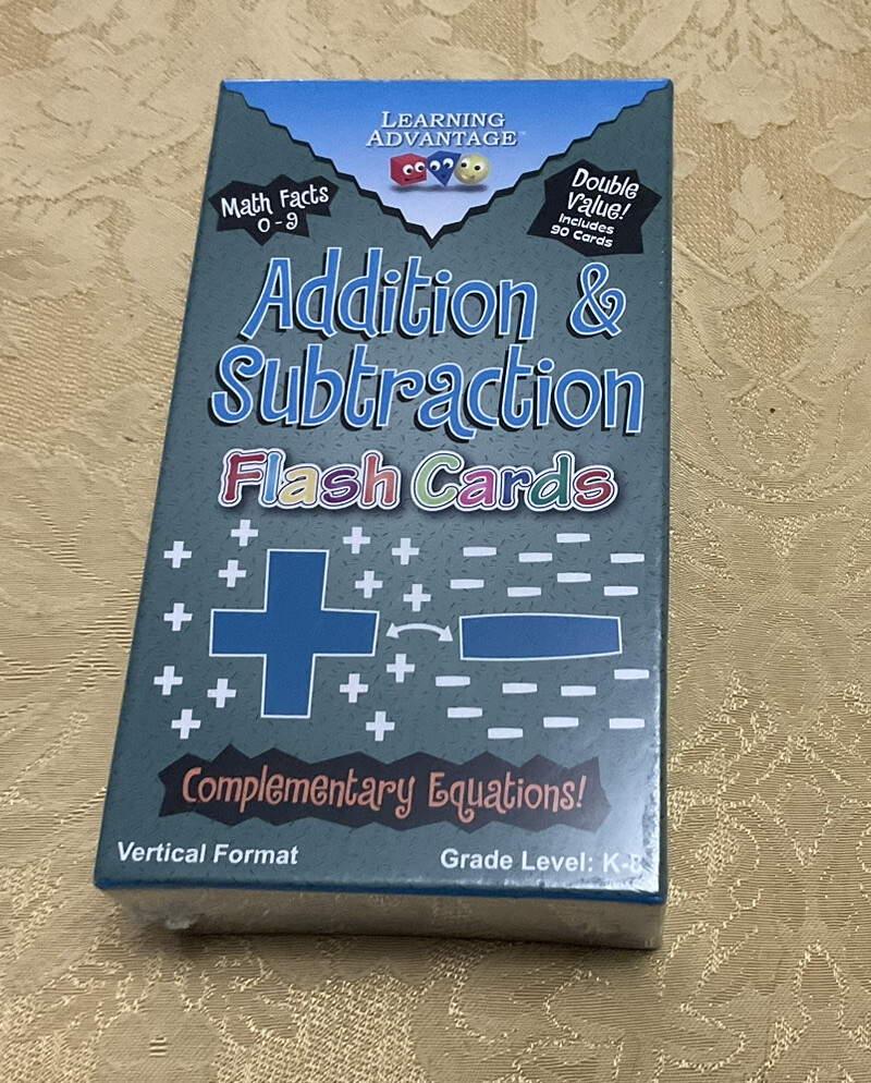 Double-Value Vertical Flash Cards – Addition & Subtraction Set – Set of 81 New