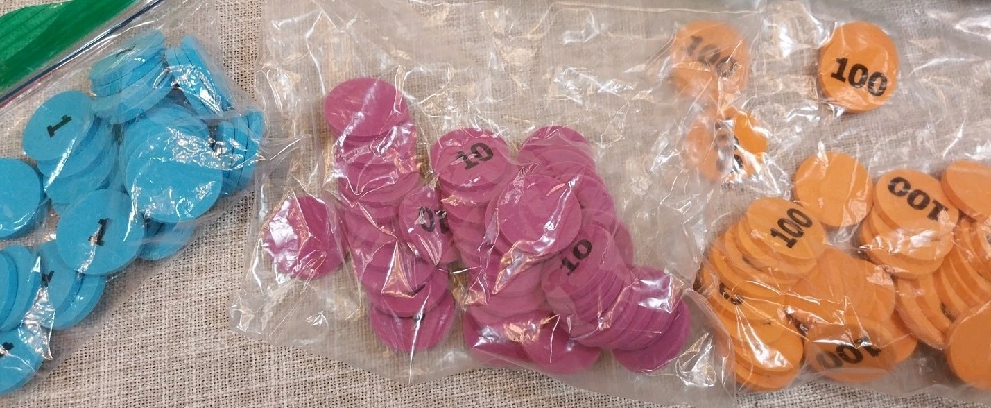 Learning Resources Place Value Foam Discs Set280pcs 8 colors 1s-Milllion Primary