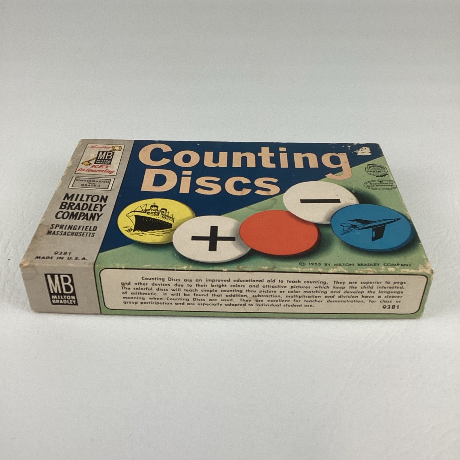 Counting Discs Youth Learning Arithmetic Math Vintage 1955 Milton Bradley Toy