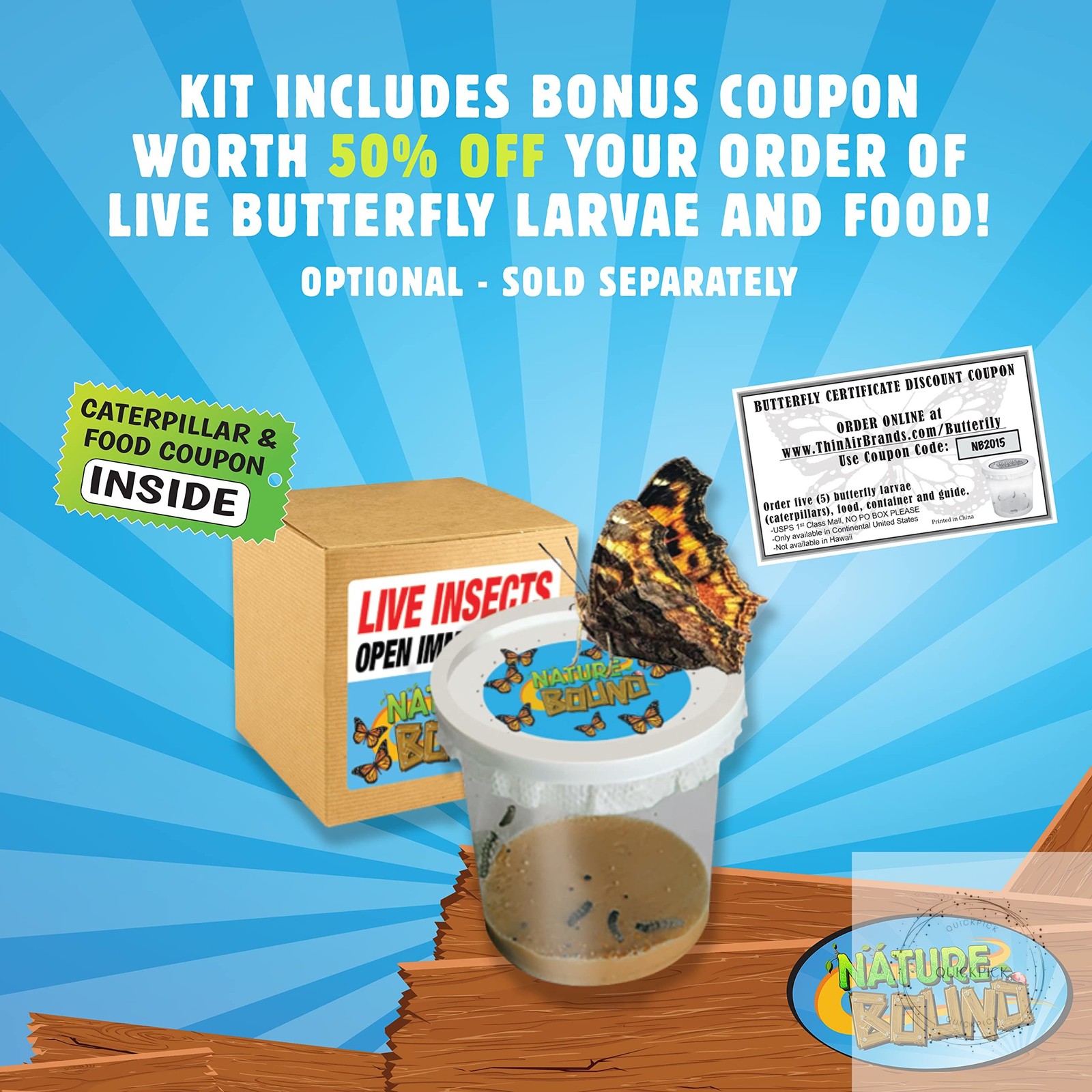 Butterfly Growing Kit – Live Caterpillar to Butterfly Project for Kids Includes
