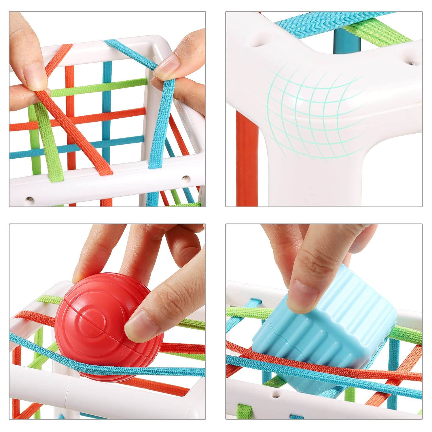 Aprilwolf Montessori Toys for 1 Year 4.9 inch Shape Sorter Cube, Multi-color