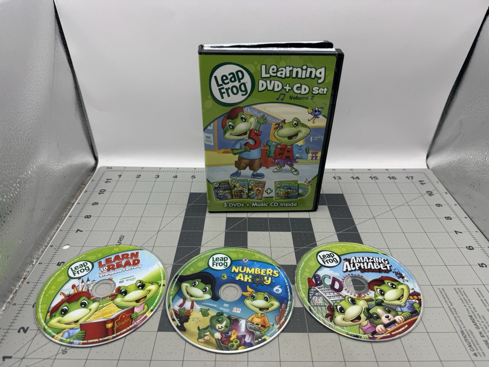 Leap Frog 3 DVD Learning Collection Alphabet Numbers Learn To Read Plus 3 Bonus!