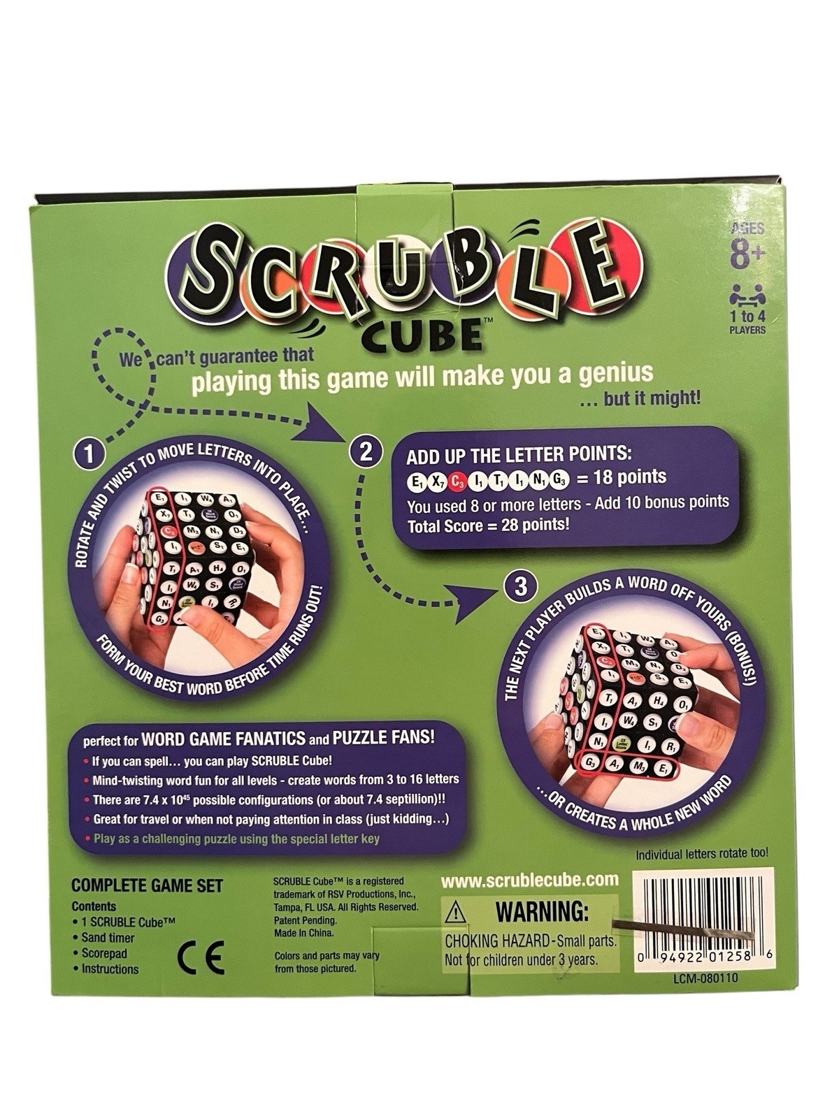 SCRUBLE CUBE 3D Word Game Improve Cognition Word Scramble NEW