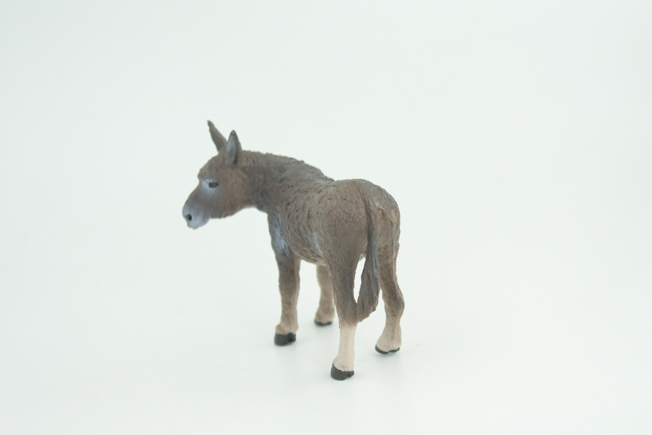 Donkey Toy Realistic Hand Painted Rubber Farm Model 4 Inches CH846 BB197