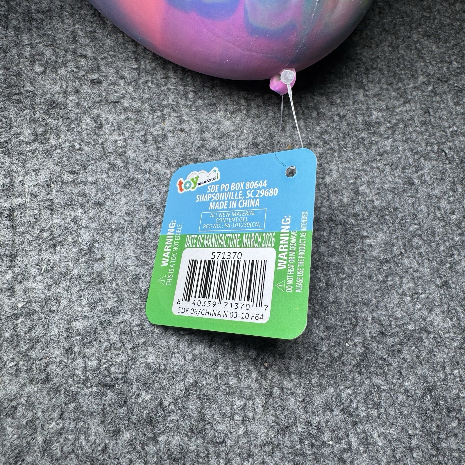Sunny Days Jumbo Squeezy Duck Tie-Dye Squishy Stress Relief Toy Squeeezy NWT