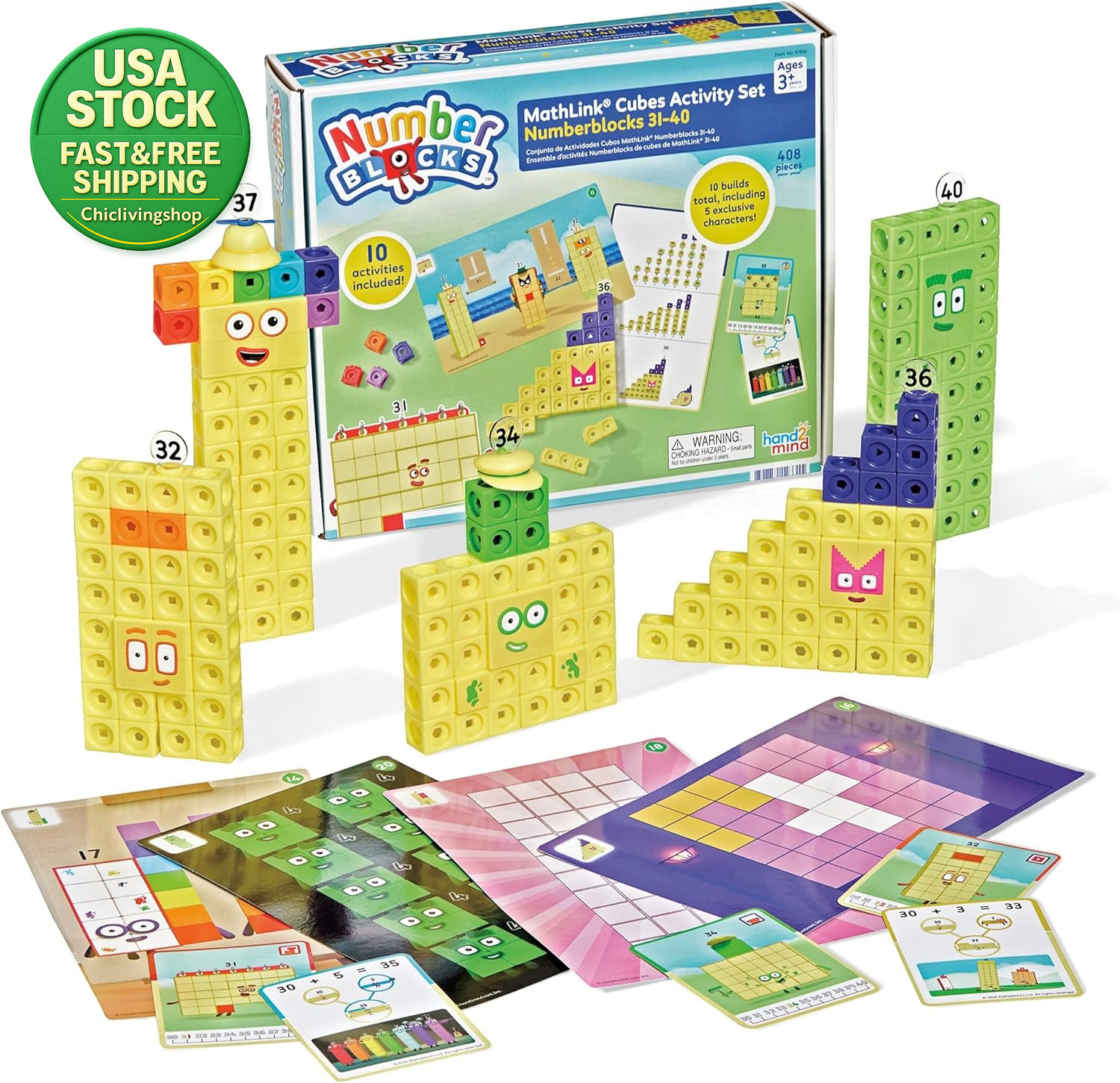 Numberblocks 31-40 Mathlink Cubes Educational Counting Toy Set