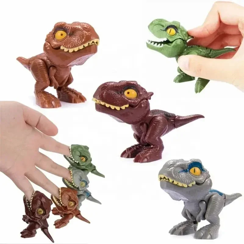 20-5Pcs Funny Finger Biting Dinosaur Tyrannosaurus Model Toys for Kids Movable J