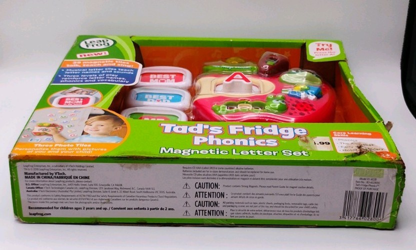 LEAP FROG TAD’S FRIDGE PHONICS MAGNETIC LETTER SET TILES TALK & SING NIB