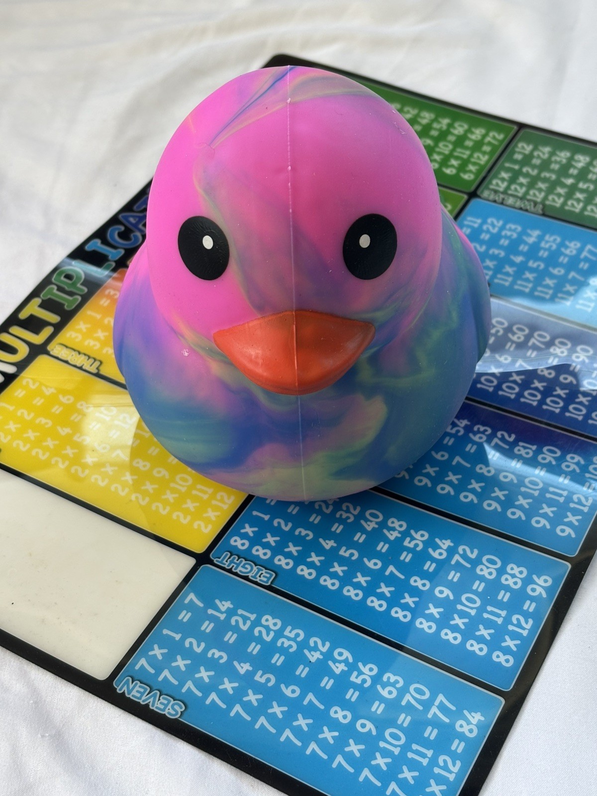 NEW Toymendous Squeeezy VIRAL Rainbow Jumbo soft Squishy Tye Dye Duck Squish Toy