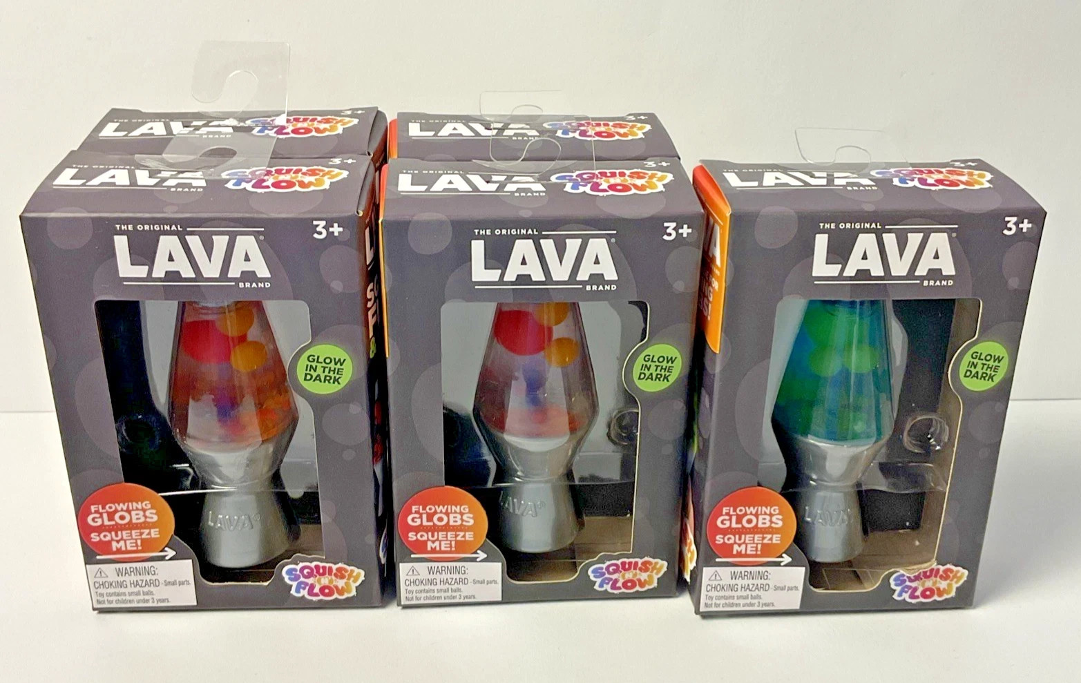 Schylling LAVA Squish N Flow NeeDoh LAVA Lamp Toy Glow in the Dark NEW 2 Pack