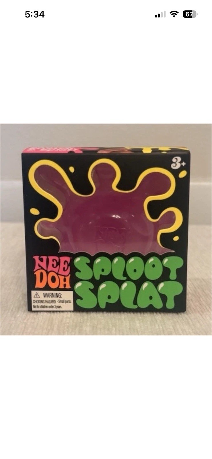 Schylling NeeDoh SPLOOT SPLAT Nee Doh SplootSplat Squishy Purple Factory Sealed