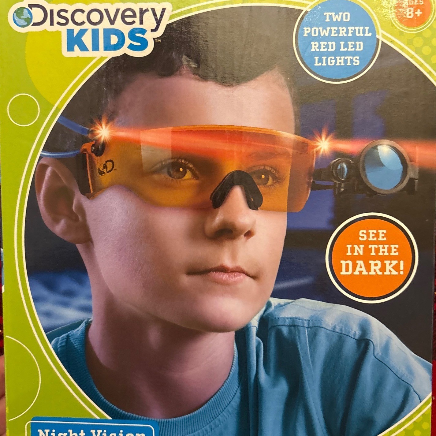 Discovery Kids Night Vision Spy Goggles Red LED Lights Retractable Scope Ages 8+