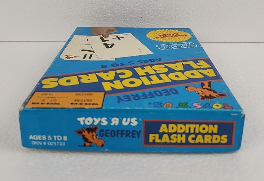 ✅ TOYS R US Geoffrey Addition Flash Cards – 1979 – Resealed!
