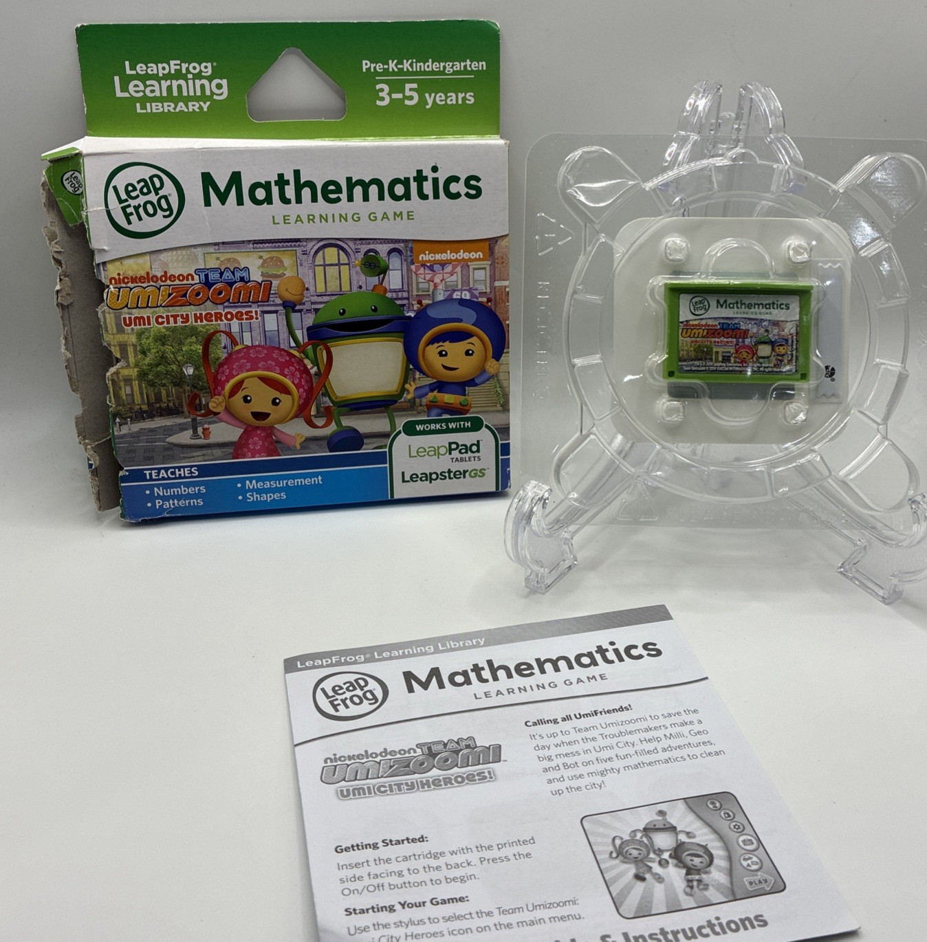 LeapFrog Team Umizoomi Mathematics LeapPad Leapster GS Game Tested Complete Box