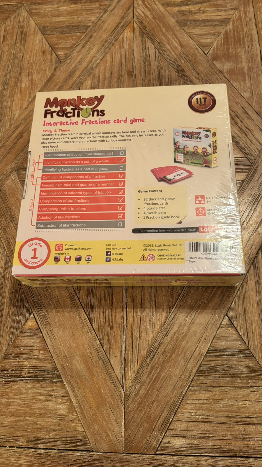 Monkey Fractions Interactive Fractions Game Grade 1&up Logic Roots..SEALED/NEW