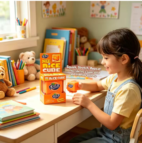 Schylling NeeDoh Nice Cube – Fanta Edition (Orange)