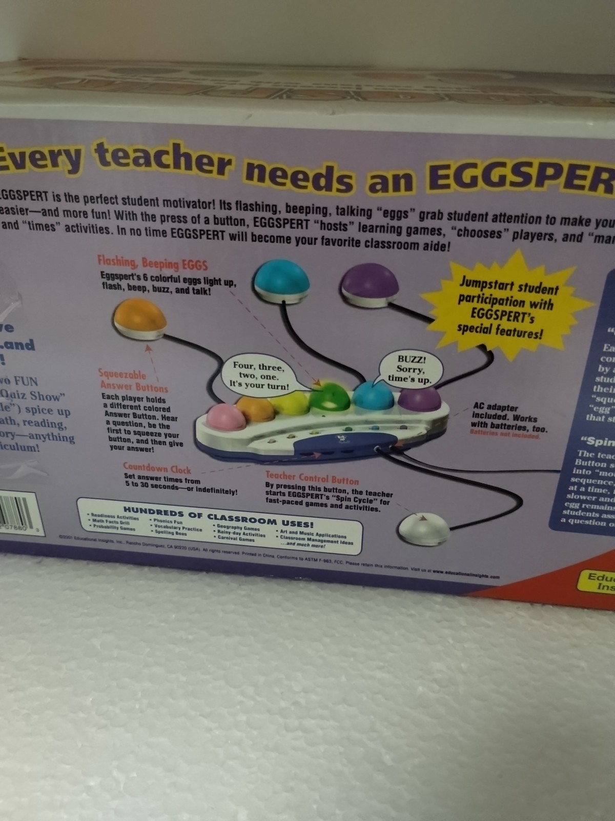 Eggspert Buzzer Game EI-7880 2001 Complete Set Educational show lights Classroom