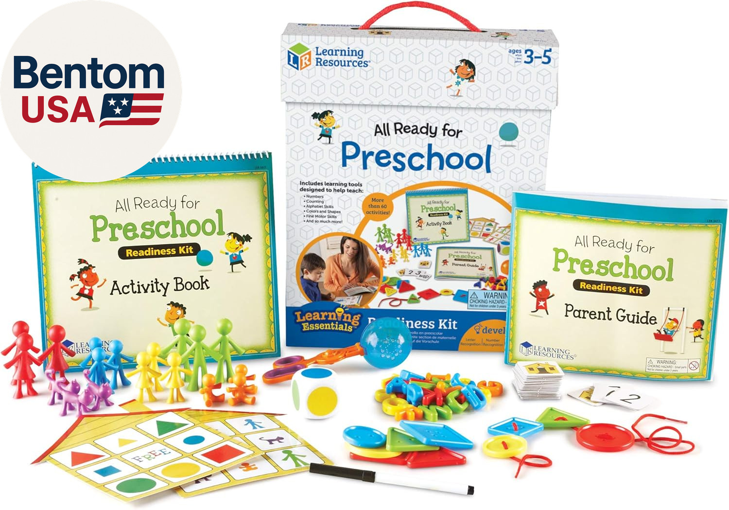 All Ready for Preschool Readiness Kit – 60 Activities Set, Ages 3+, Kindergartne