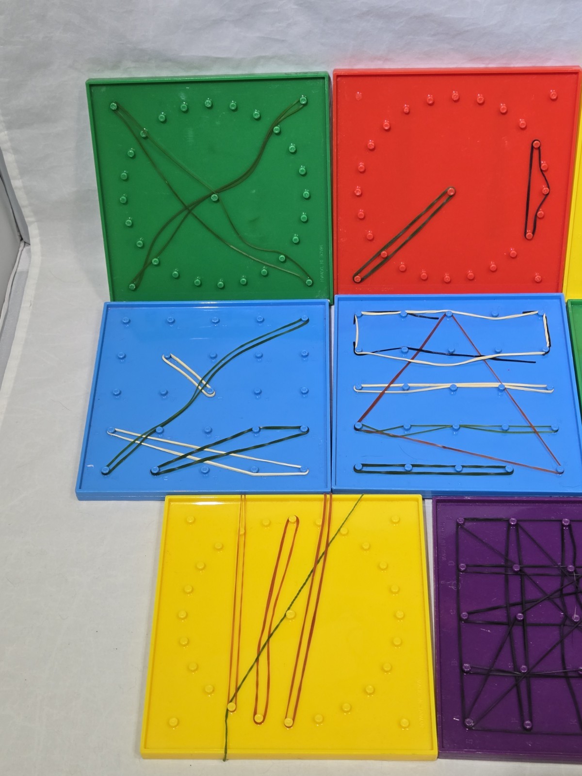 Lot of 8 Plastic Math Geoboards 6×6 Double Sided Geometry Homeschool Classroom