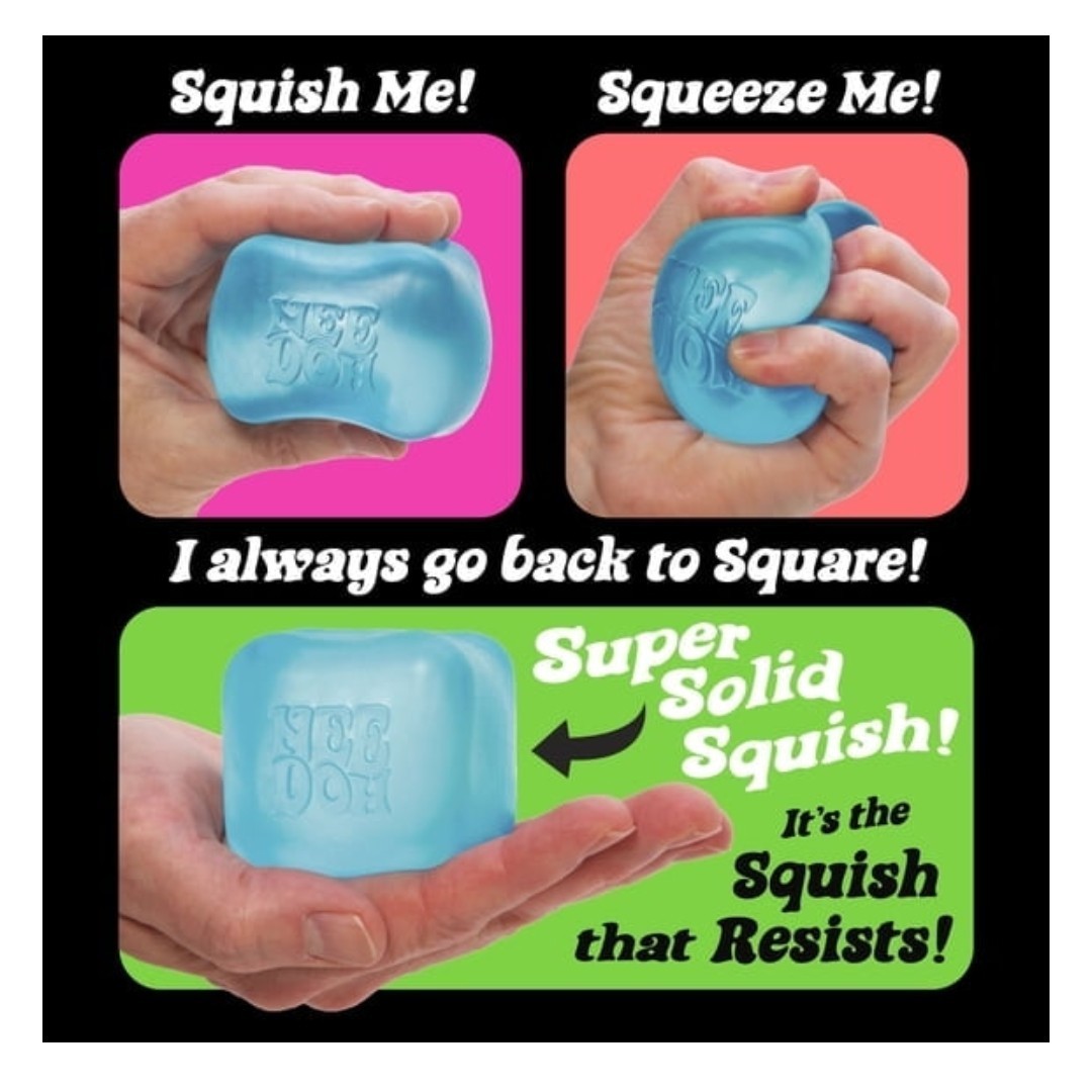 Nee Doh Nice Cube BLUE ICE Super Solid Squish Authentic NEW Needoh