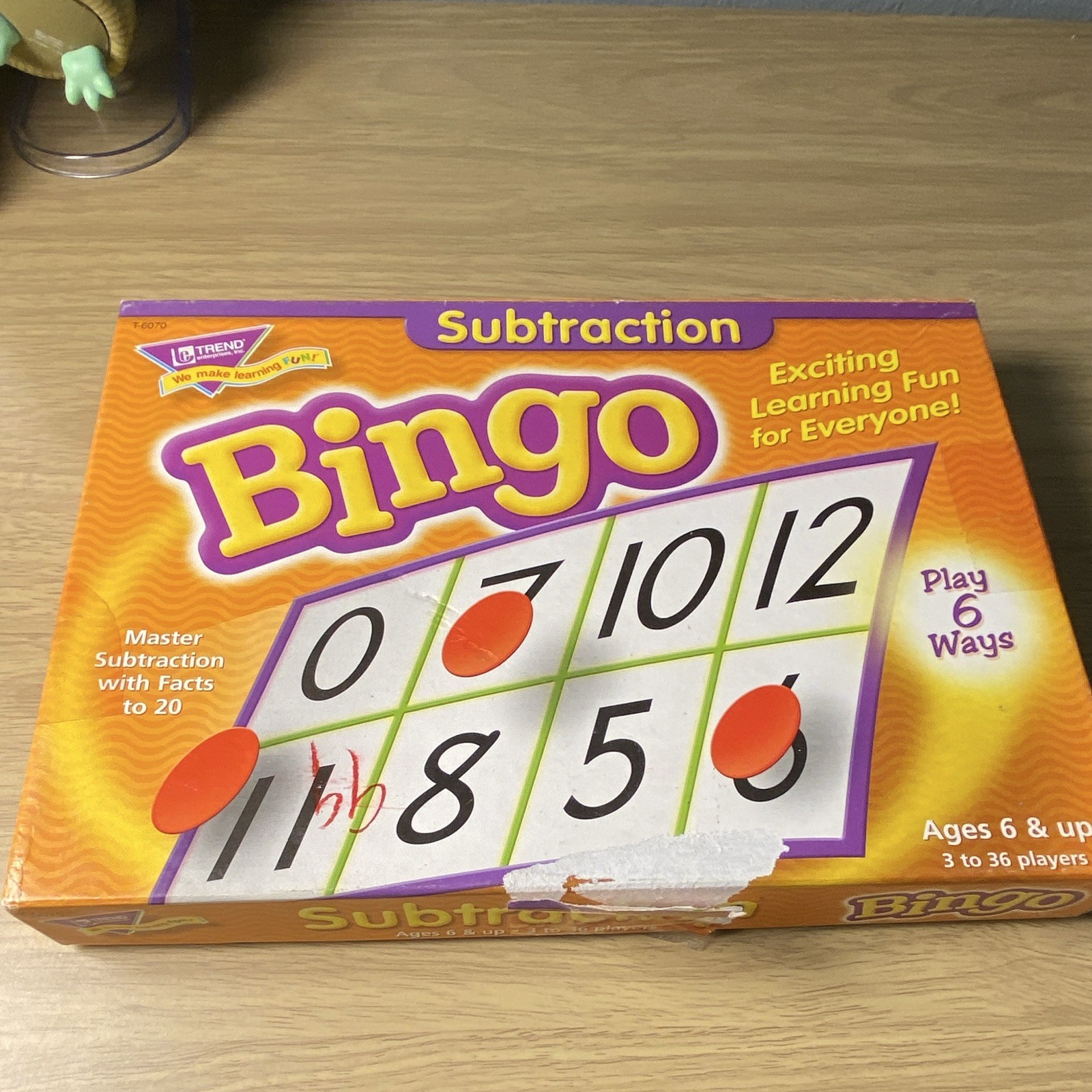 TREND Subtraction Bingo Math Learning Game Ages 6+ Age 4-7 8-11 Years