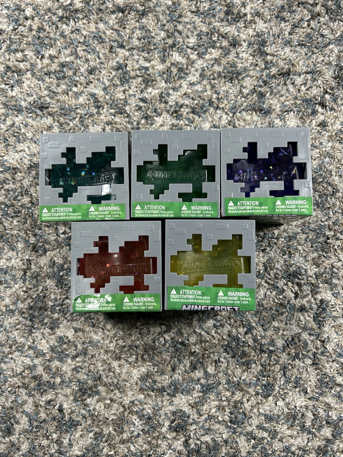 Lot Of 5 – Minecraft Jelly Cube Fidget Squishy Toy BRAND NEW SHIPS ASAP