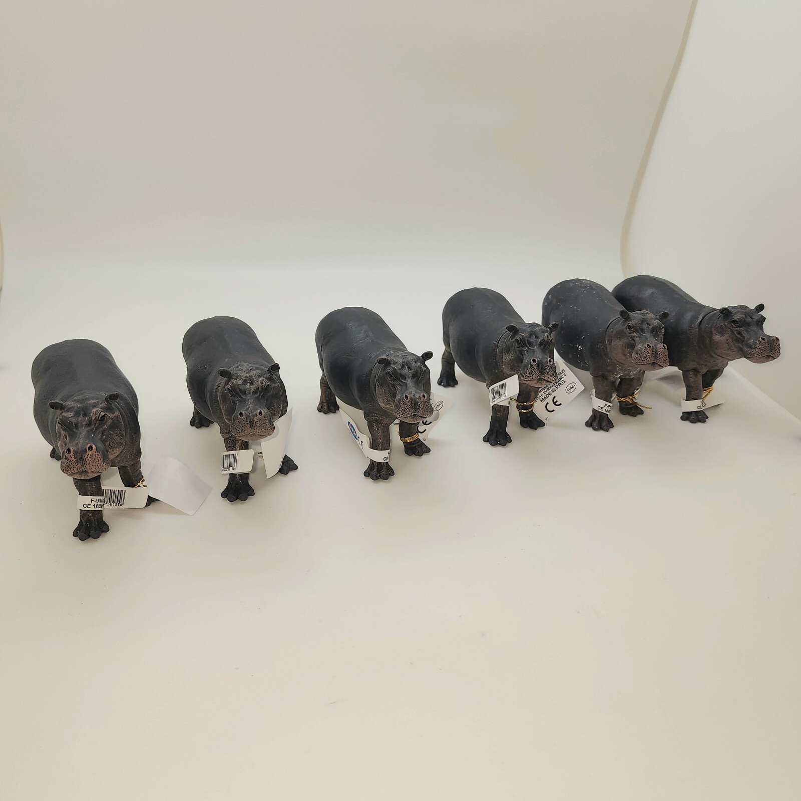 6 Papo Hippos Animals NOS 2014 Papos Figurines Toys Hippo Lot