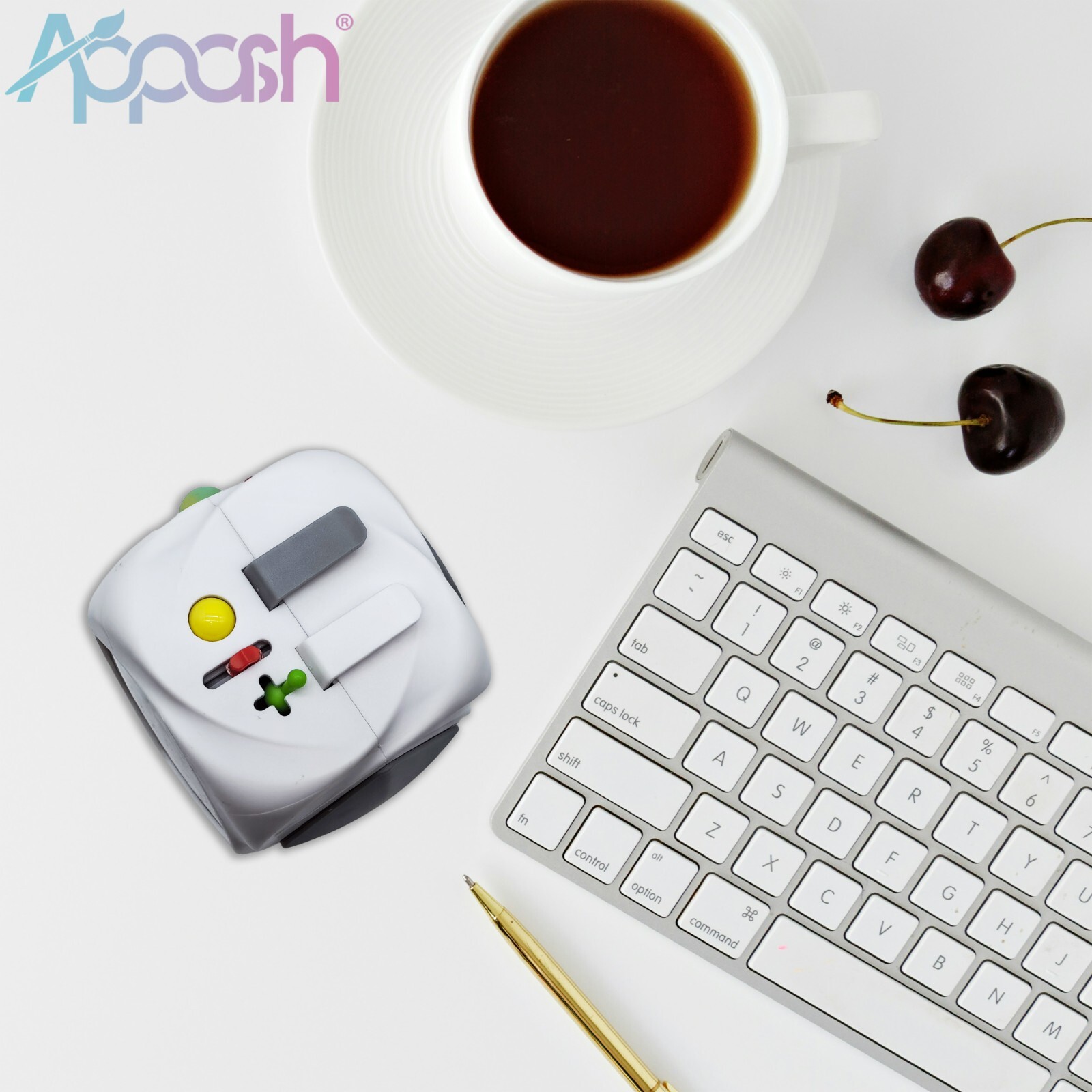 Fidget Cube Stress Anxiety Pressure Relieving Sensory Toy for Focus[White]