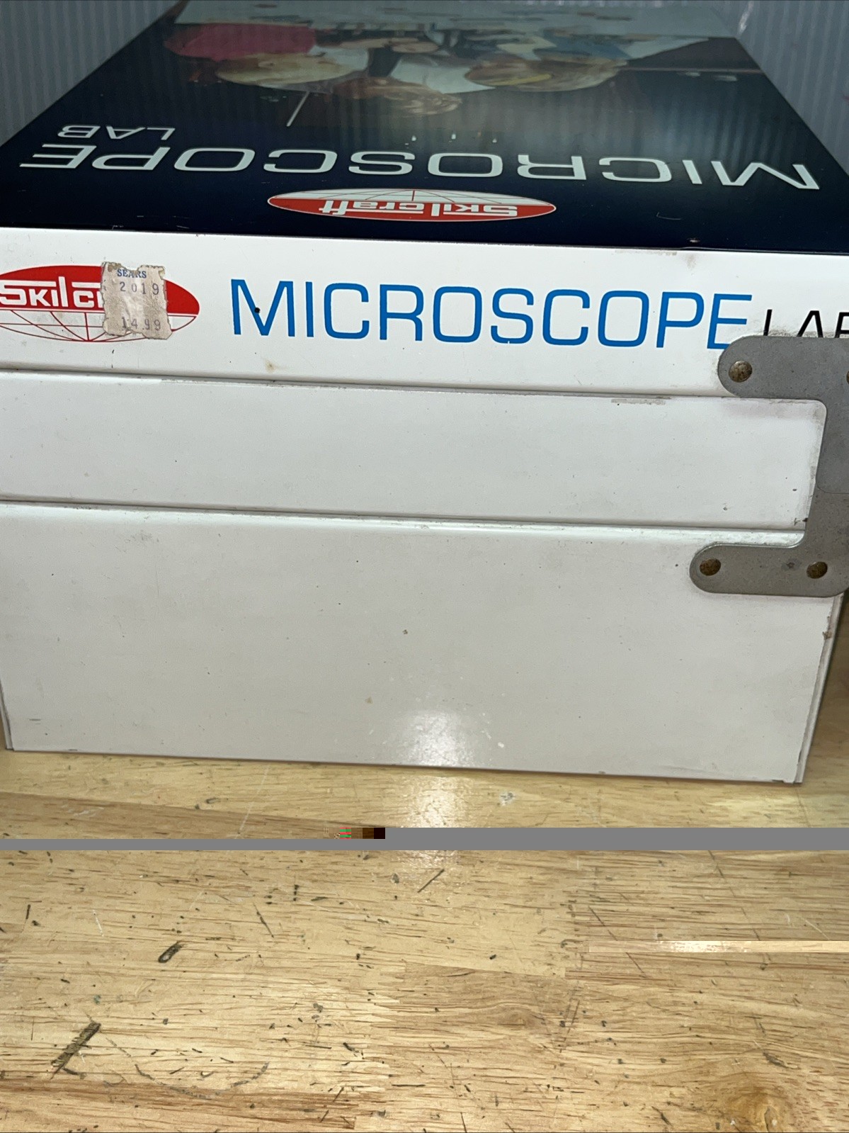1960’s Skilcraft (Skil Craft) Microscope Lab EMPTY Metal Box W/Microscope Only