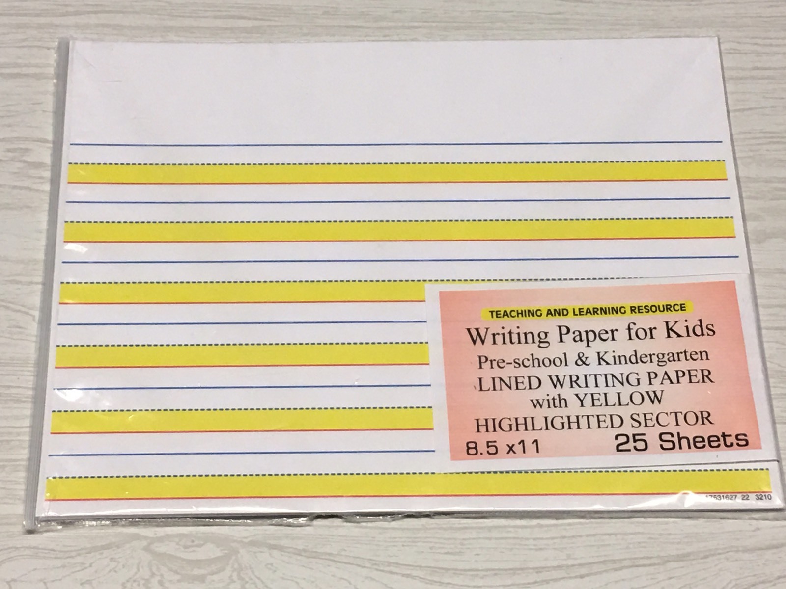 Writing Paper for Kids – Lined Writing Paper Yellow Highlighted Sectors