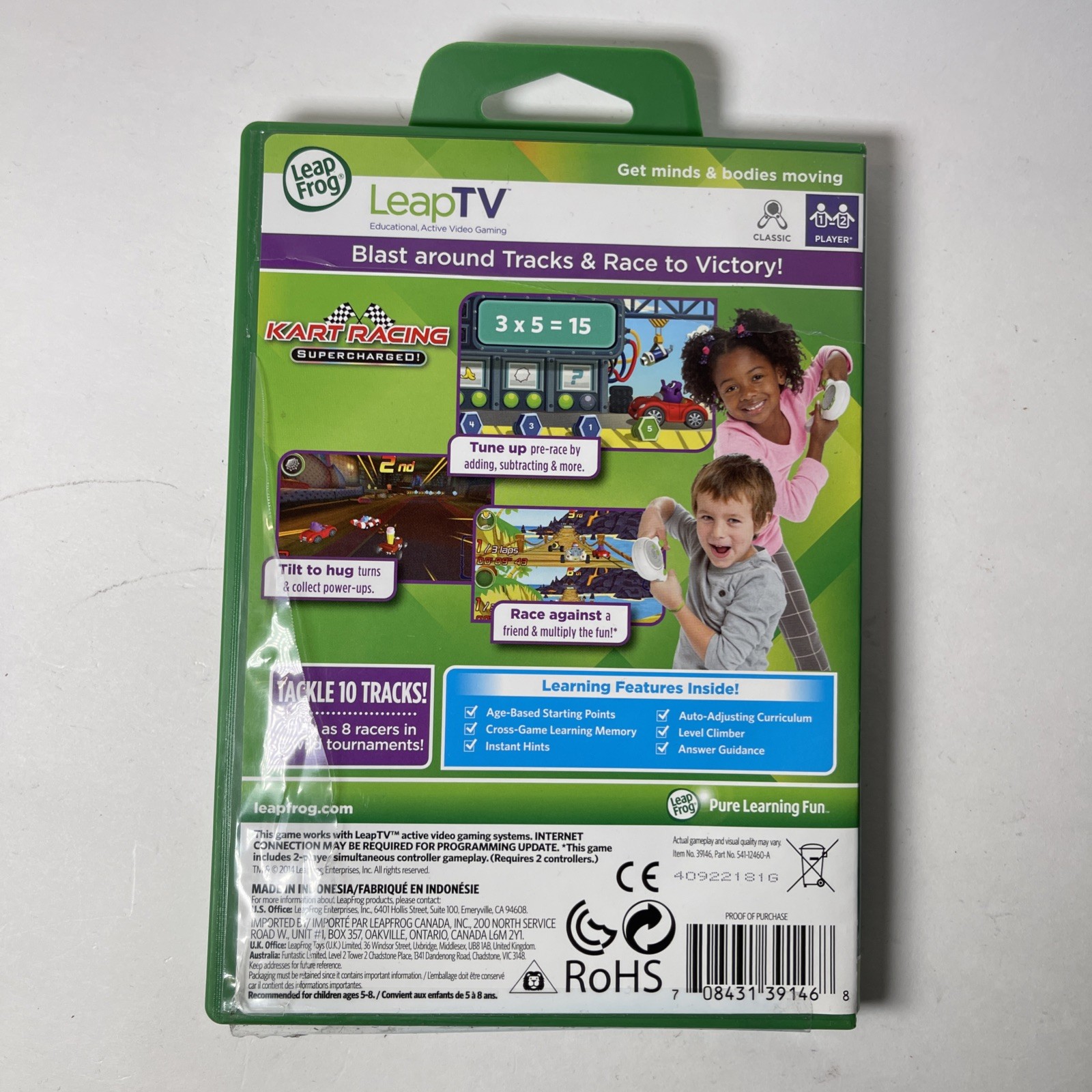 Leap Frog LeapTV Video Game Kart Racing Supercharged Great Condition