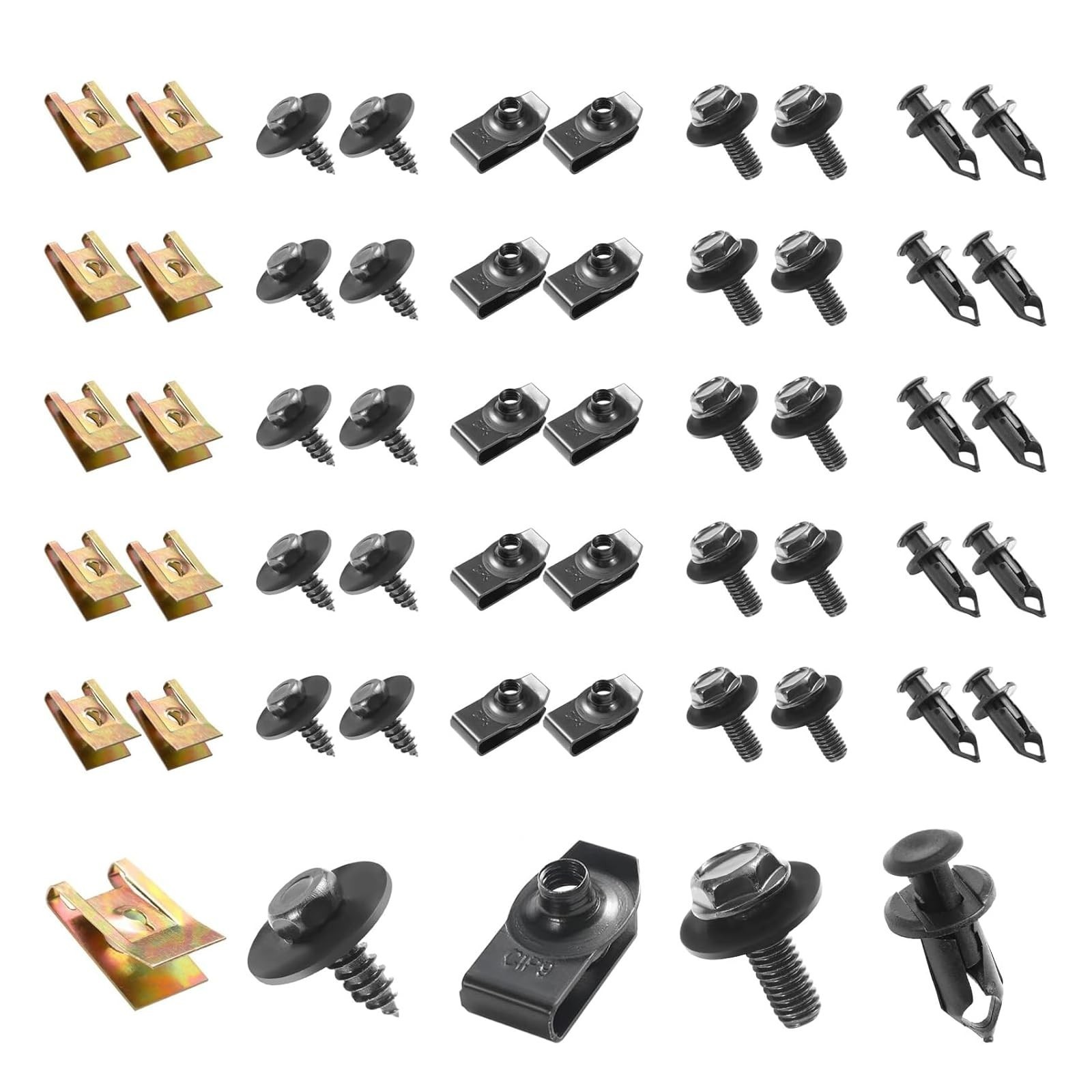 100 PCS Car Body Fasteners Assortment Kit, Bumper Fender Splash Guard Screws …