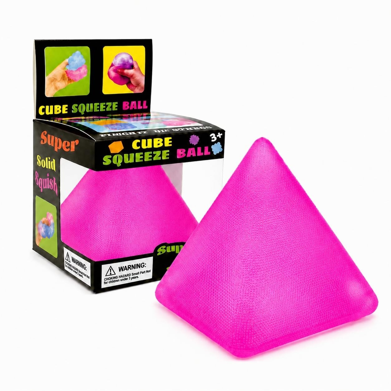 JntuJti Pyramid Squishy Squeeze Toy – Blue Stress Relief Fidget Ball