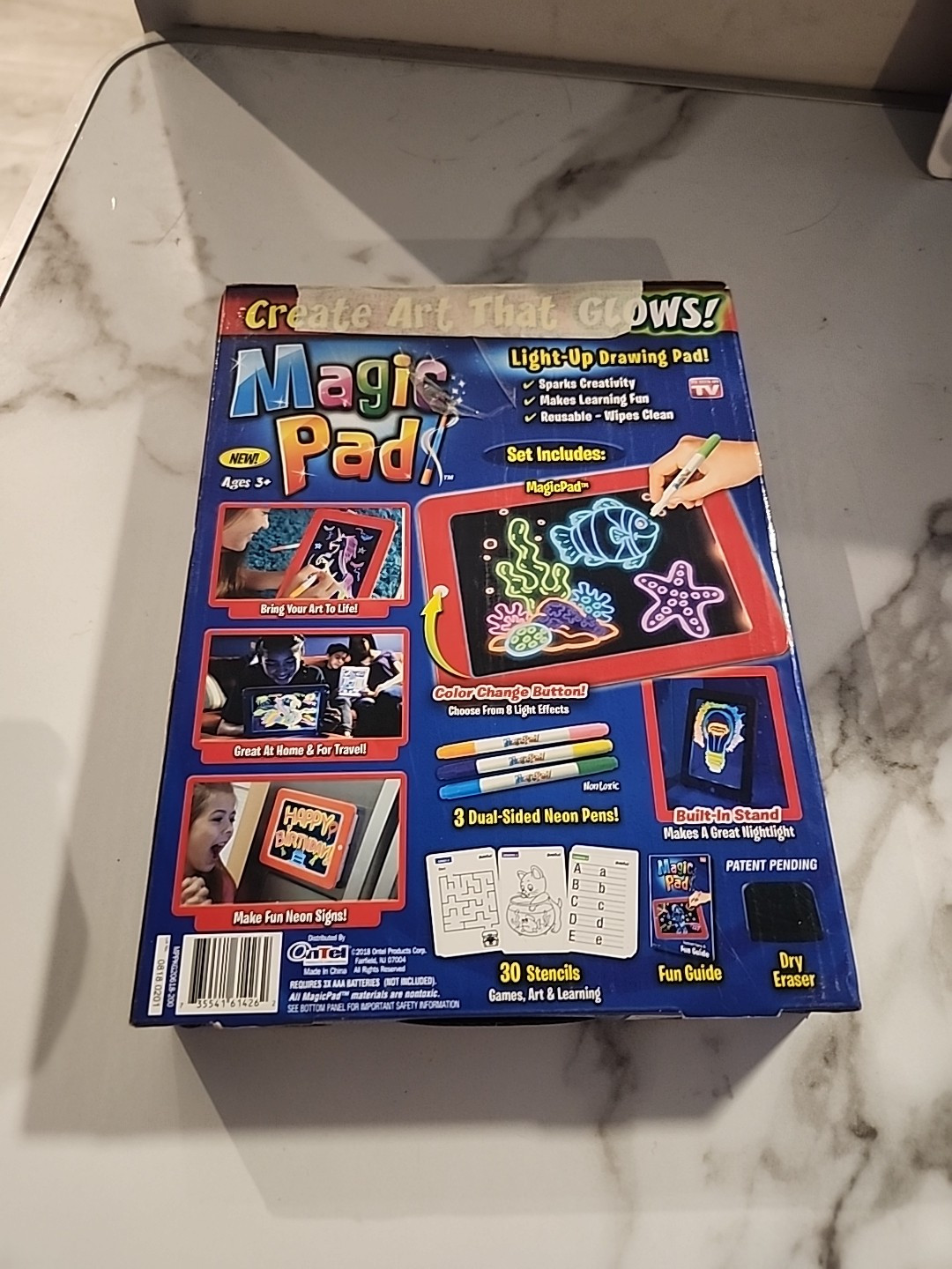 Magic Pad Light Up Drawing Pad AS SEEN ON TV! Create Art That Glows w/ Stencils