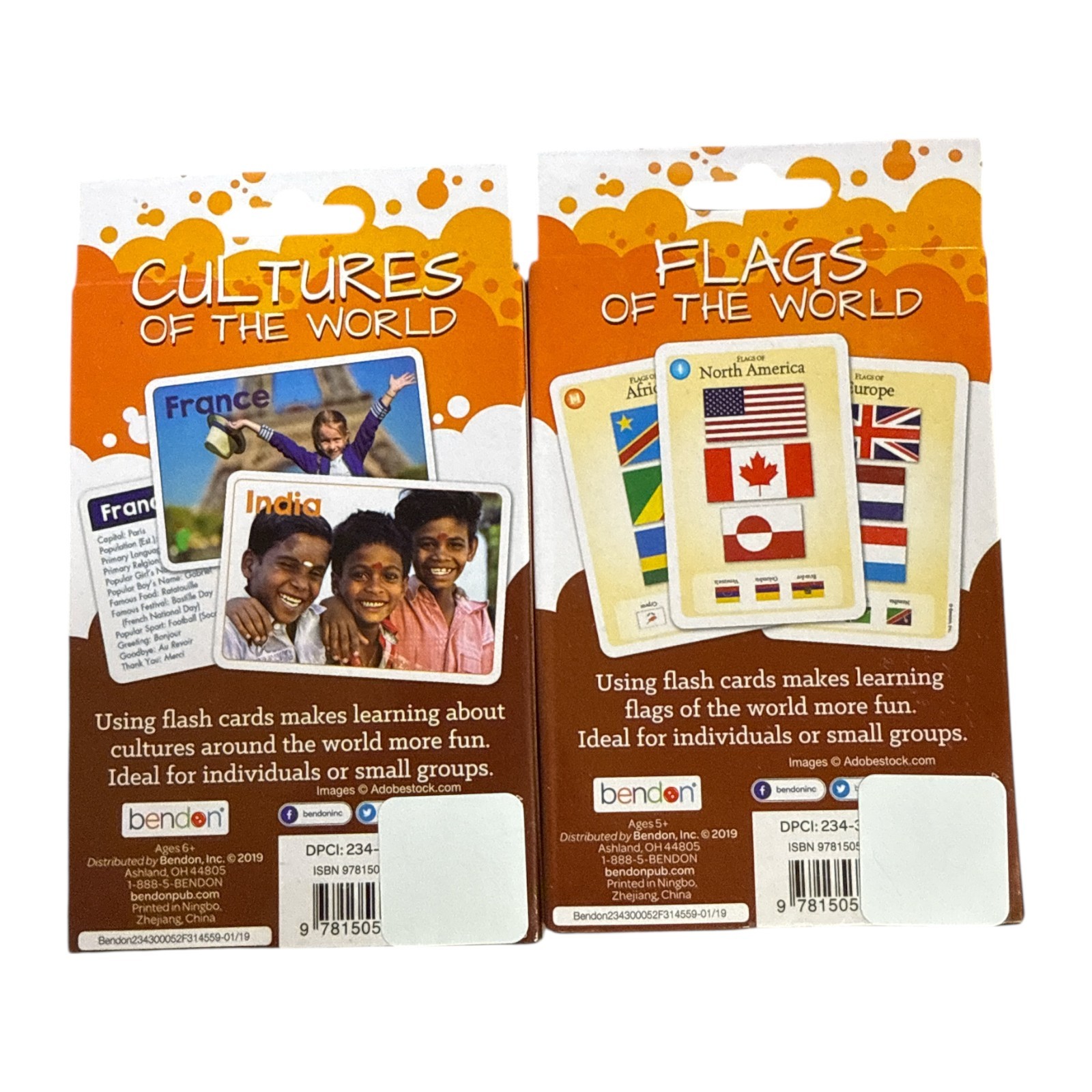 Cultures & Flags of the World Flash Cards Set – 2 Pack Educational Learning