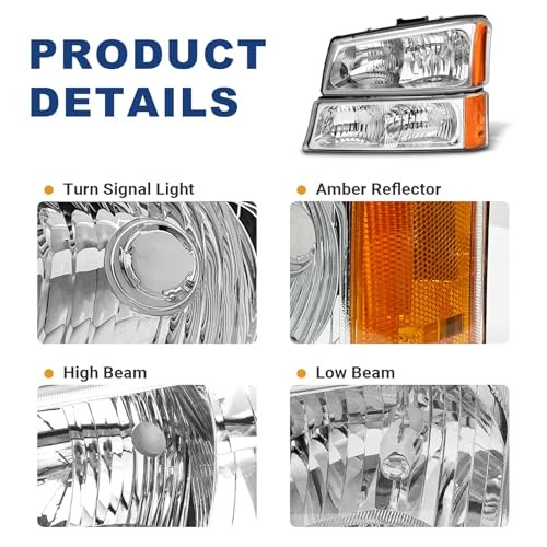 AS Headlight Assembly for 2003 2004 2005 2006 Chevy Silverado/ 03 04 05 06