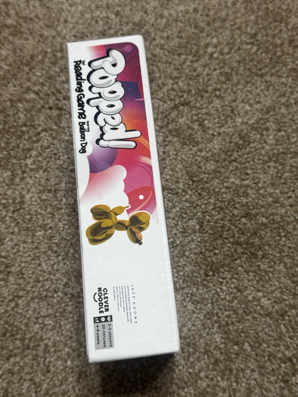 Clever Noodle Popped! The Reading Game Balloon Dog Cards Ages 4-9 Alphabet
