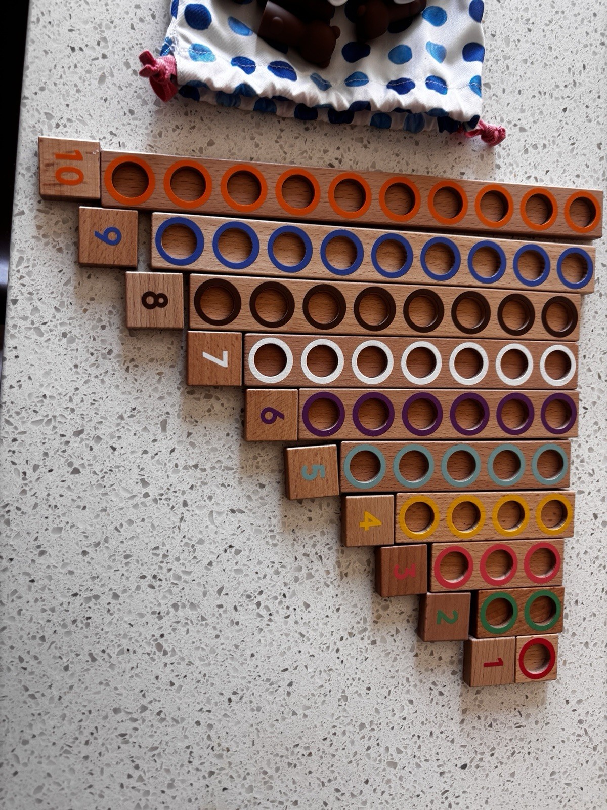 Lovevery Montessori Counting Board Wooden Number Set Complete 1-10