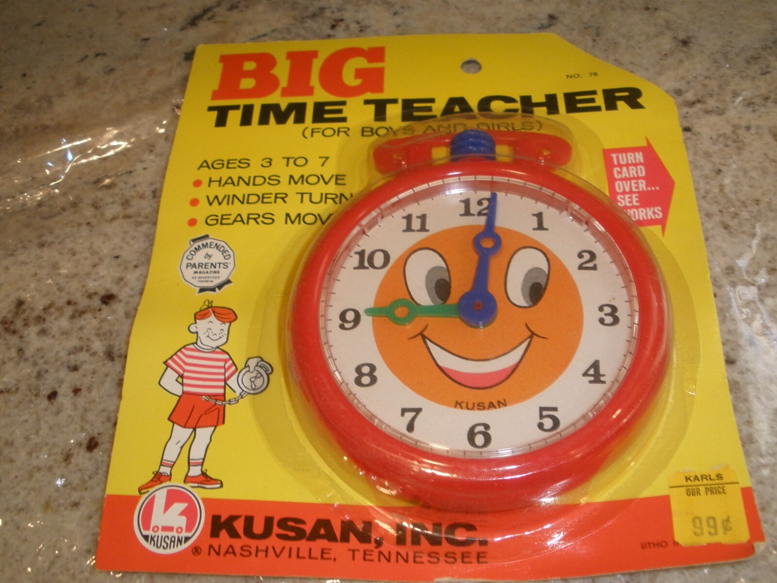 NEW SEALED KUSAN INC BIG TIME TEACHER CLOCK & MR KLIPPITY (N14)
