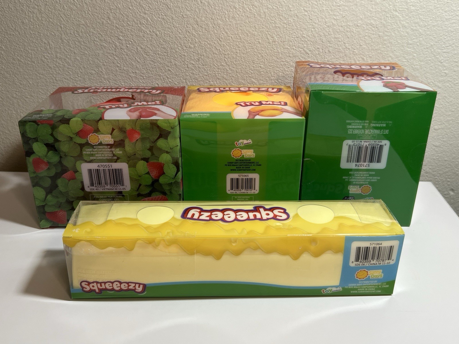 Sunny Days Squeeze Butter Cheese Strawberry Peach Banana Carrot Bundle Lot Of 6