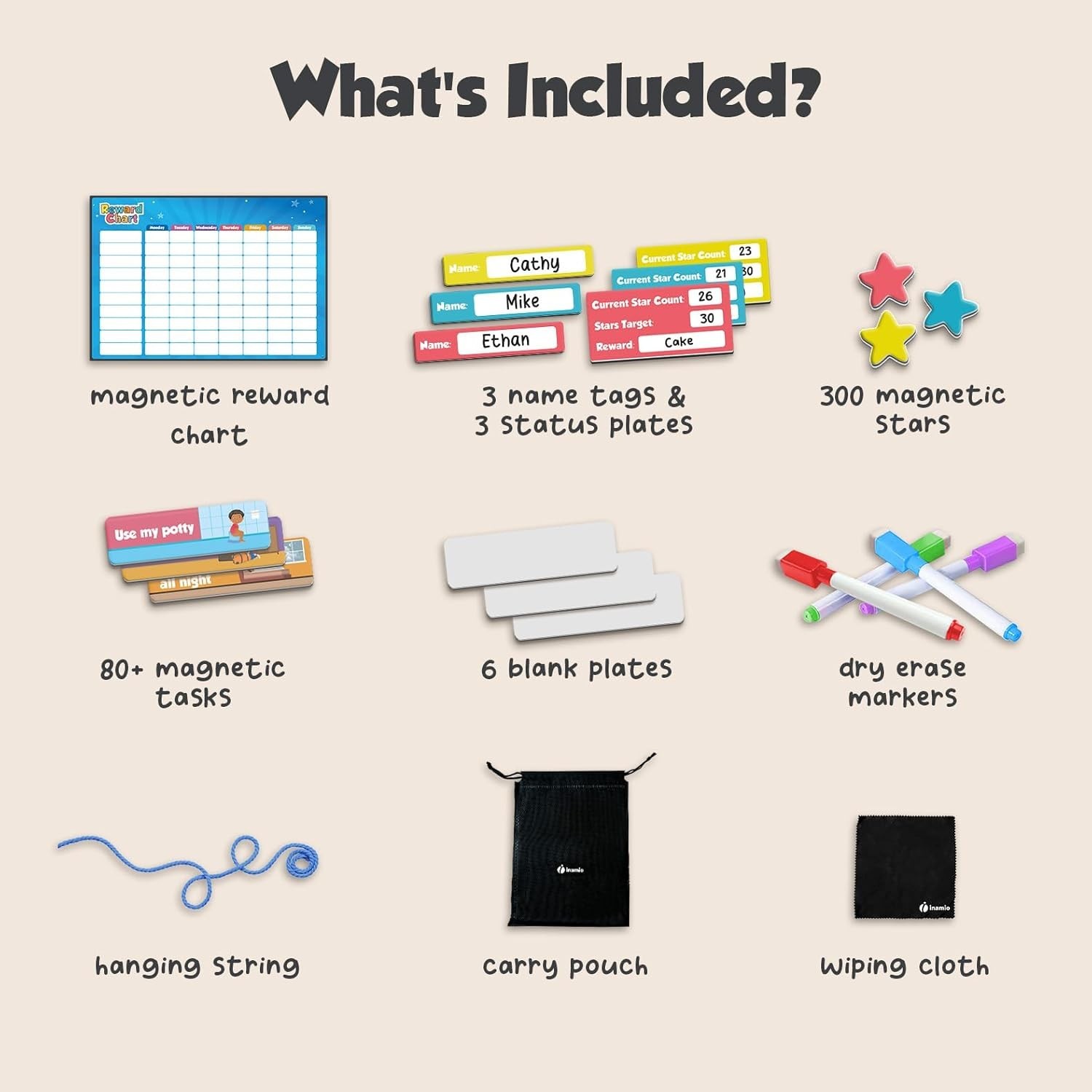 Magnetic Kids Responsibility Reward Chart – Engaging 3D Stars & Chore Tasks -…