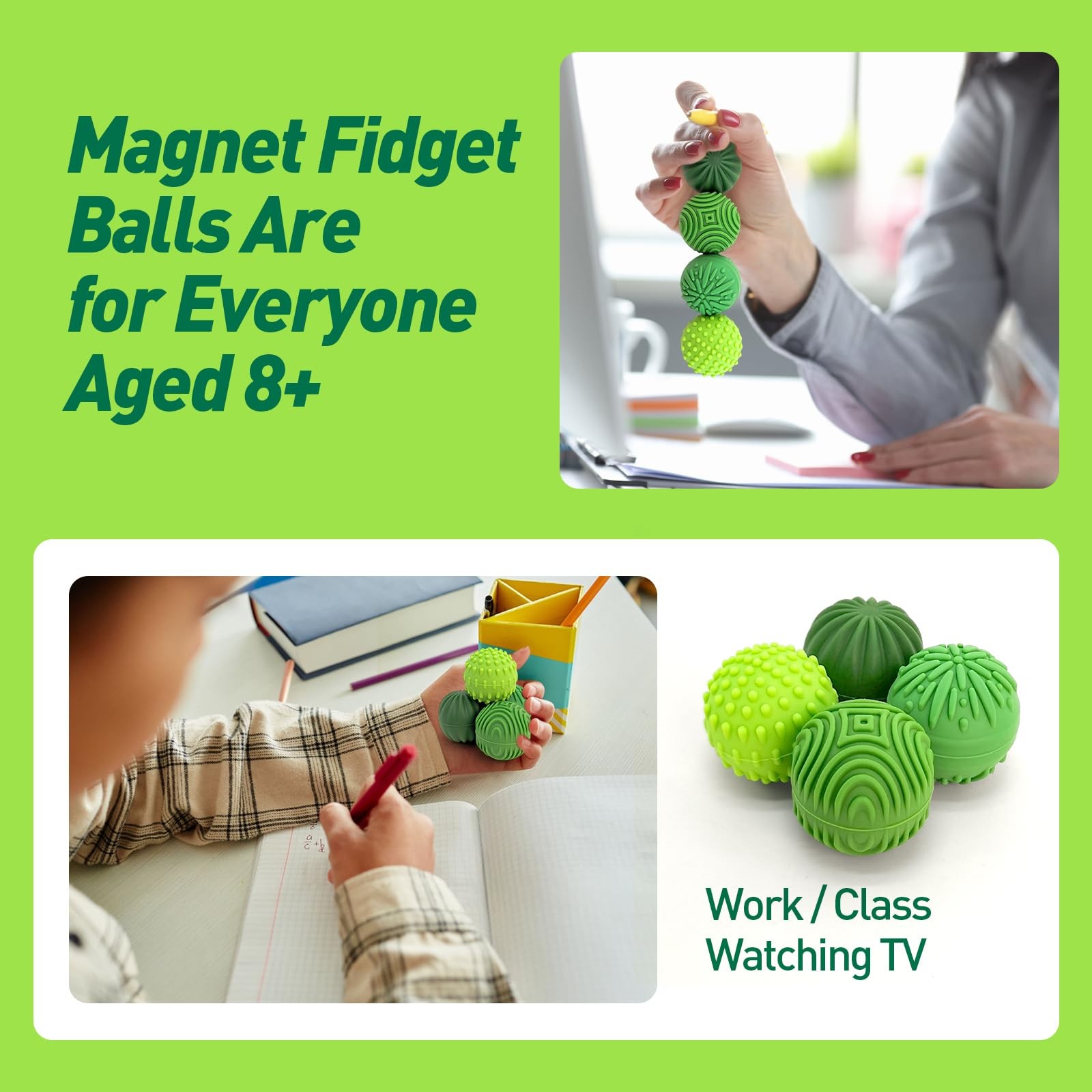 Magnetic Fidget 1.1 inches (diameter), 1.5 (height), 4pcs – Emerald