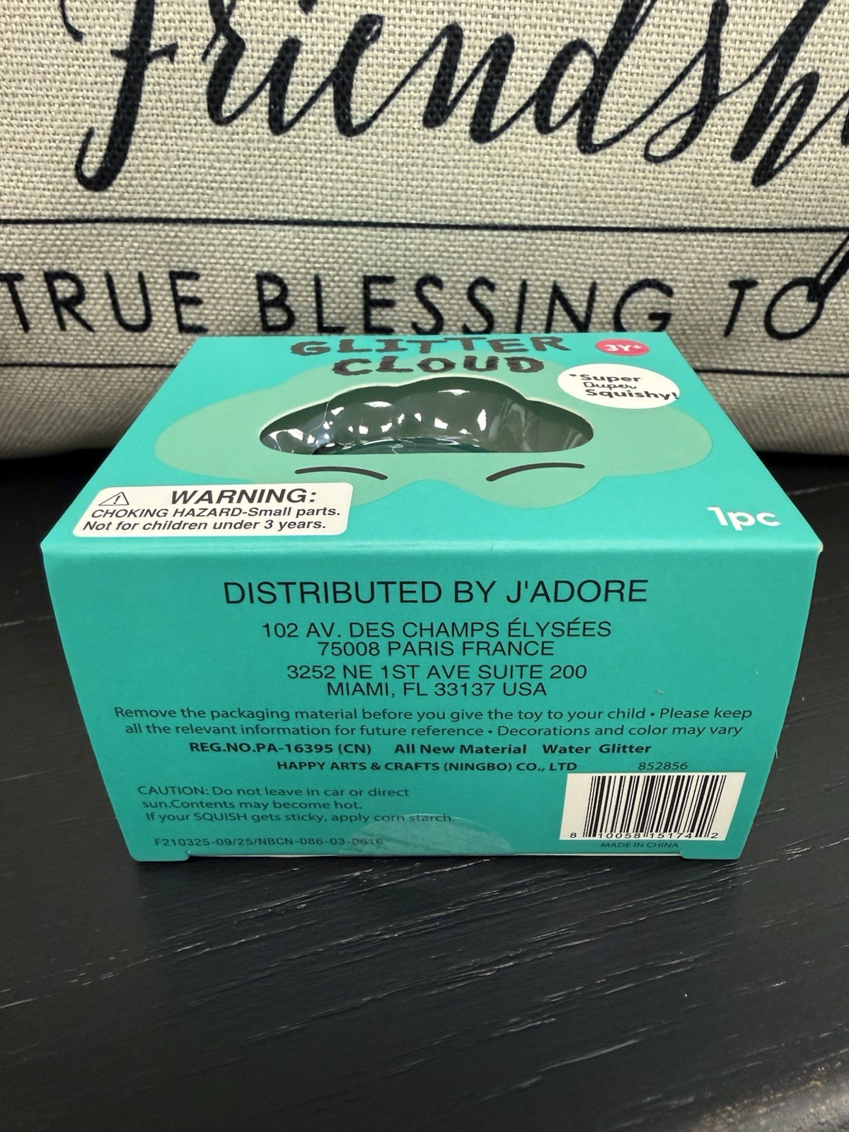 NEW J’Adore Glitter Cloud Super Duper Squishy Tactile Squeeze Toy TEAL