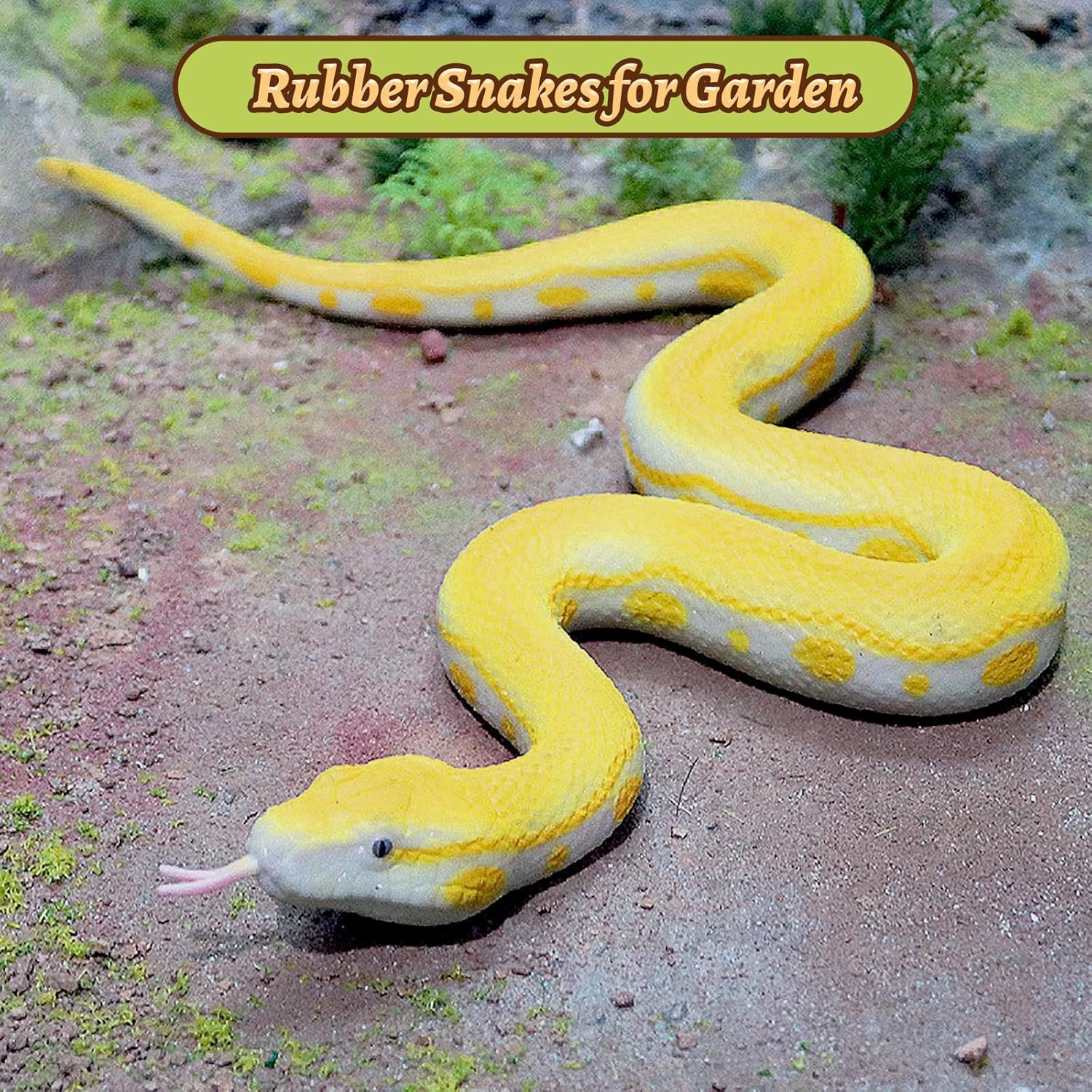 Realistic Fake Snakes Toy Soft Rubber Snakes to Keep Birds Away – Python Snake T