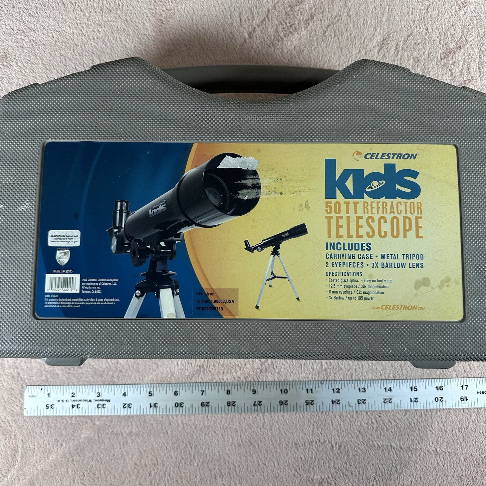Celestron Kids 50TT 50mm Refractor Telescope With Carry Case Beginner Kit Set