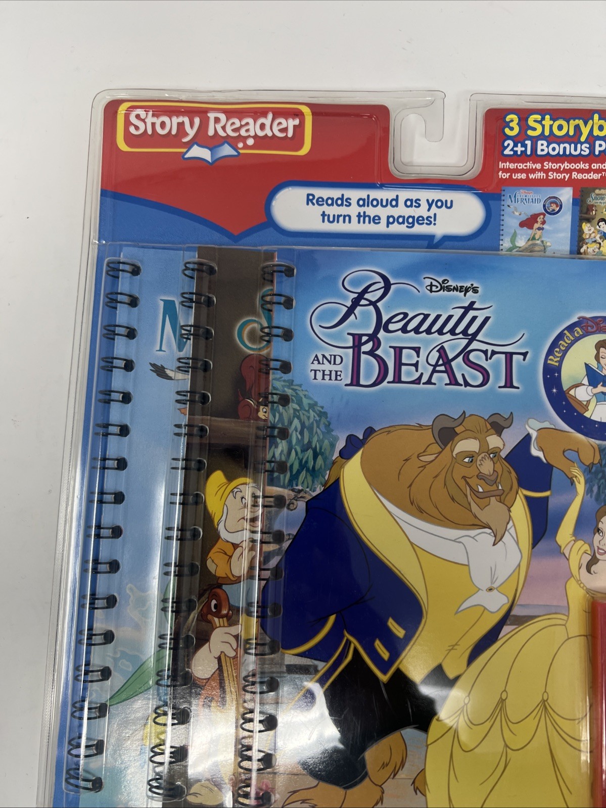 NIP Story Reader 3 Storybooks Disney Beauty & The Beast Snow White Little Mermai