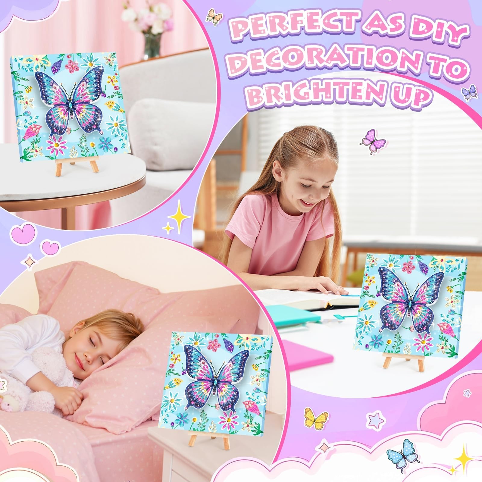 Crafts for Girls 8-12 – Make Your Own Butterfly Diamond Art Kits for Kids – A…