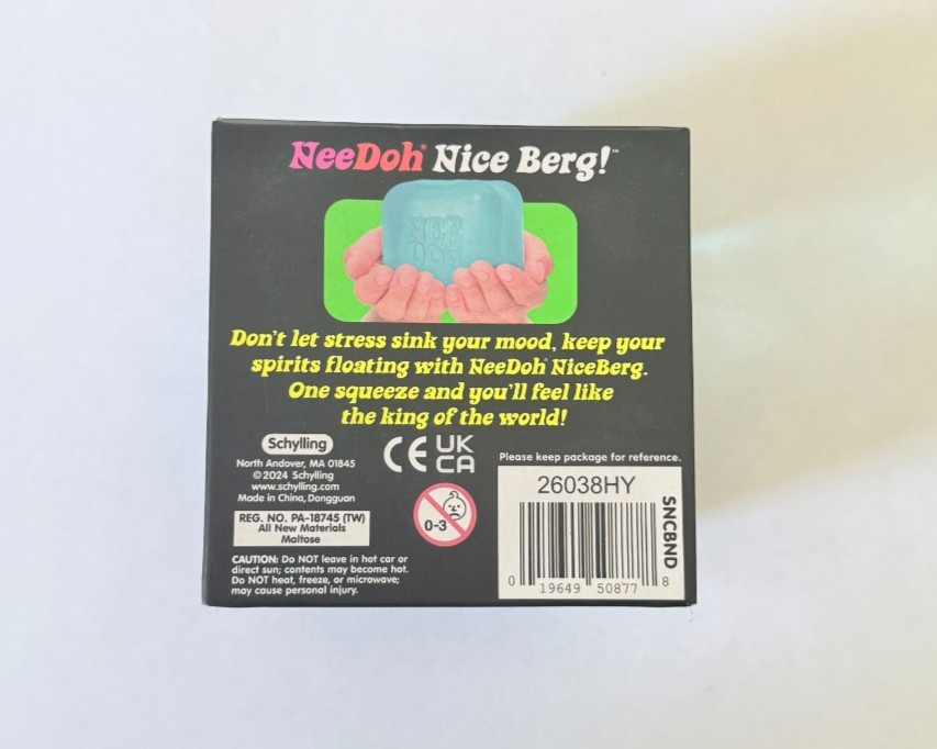 NeeDoh Nice Berg Blue XL Giant Nee Doh Niceberg Solid Tik Squish Cube Ice Block
